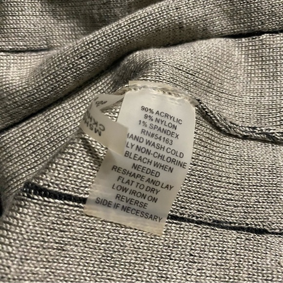 Calvin Klein Beige Charcoal Gray Stretch Cowl Neck Sweater Dress - Picture 6 of 6